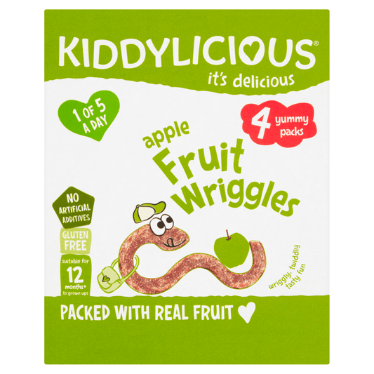 Kiddylicious Apple Wriggles Baby Snacks 4x12g - UK Food & Drink - 5060040253137
