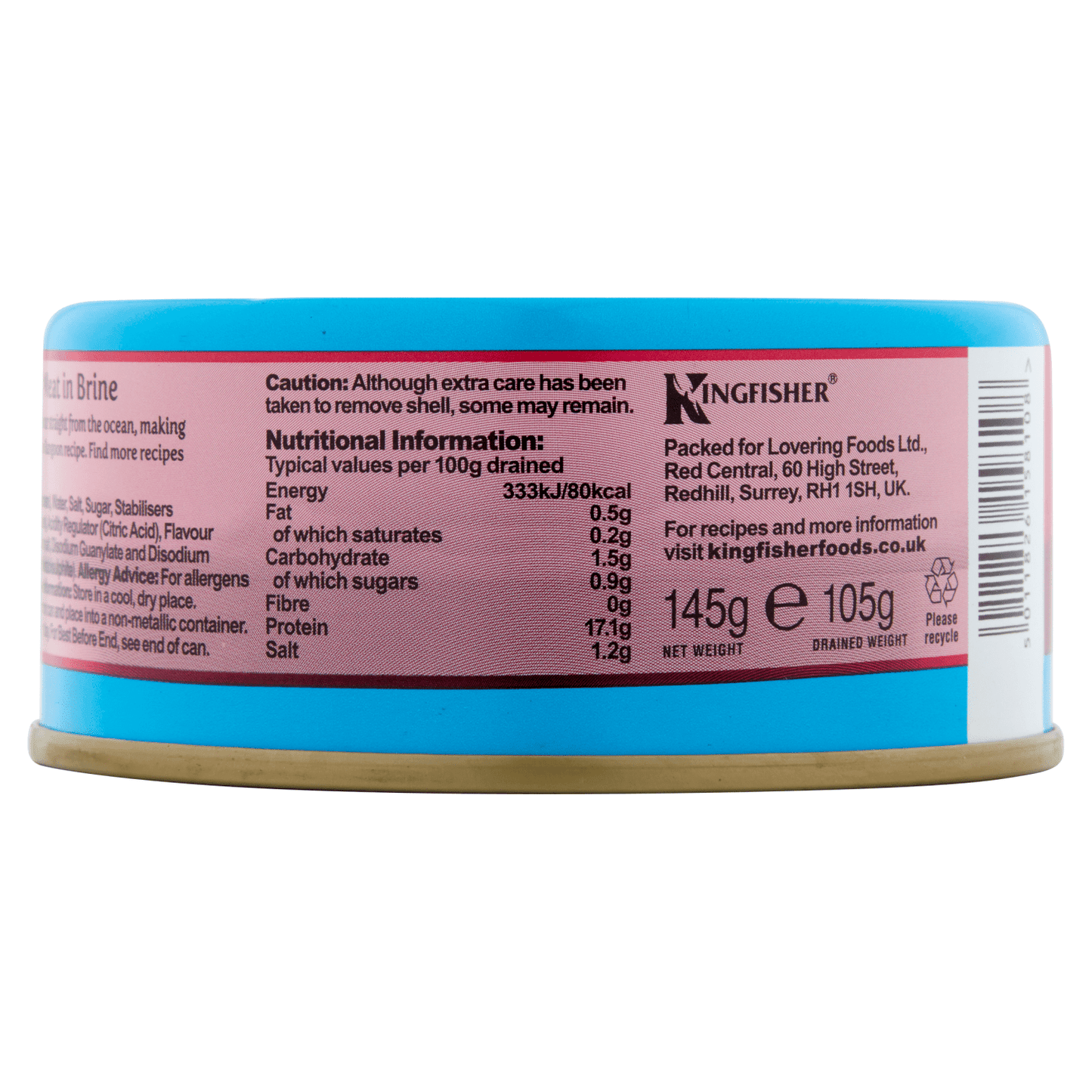 Kingfisher Crab Meat Lump 145g - UK Food & Drink - 5011826158108