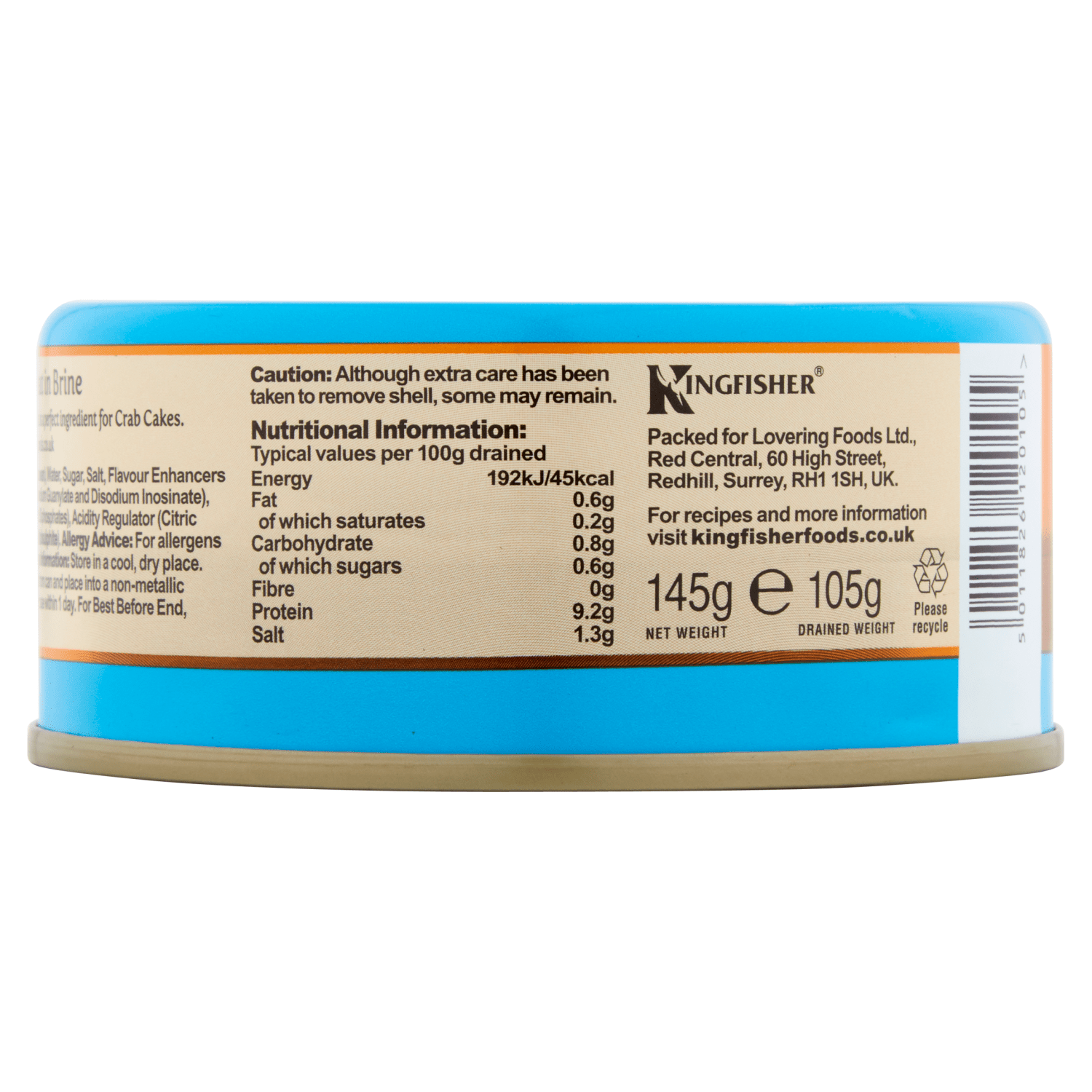 Kingfisher Crab Meat Shredded 145g - UK Food & Drink - 5011826120105