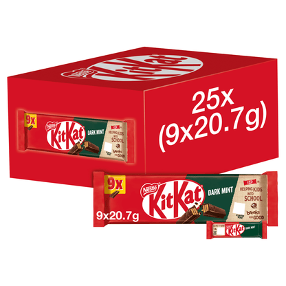 KitKat 2 Finger Dark Mint 9 x 20.7g (186.3g) - UK Food & Drink - 7613036099363