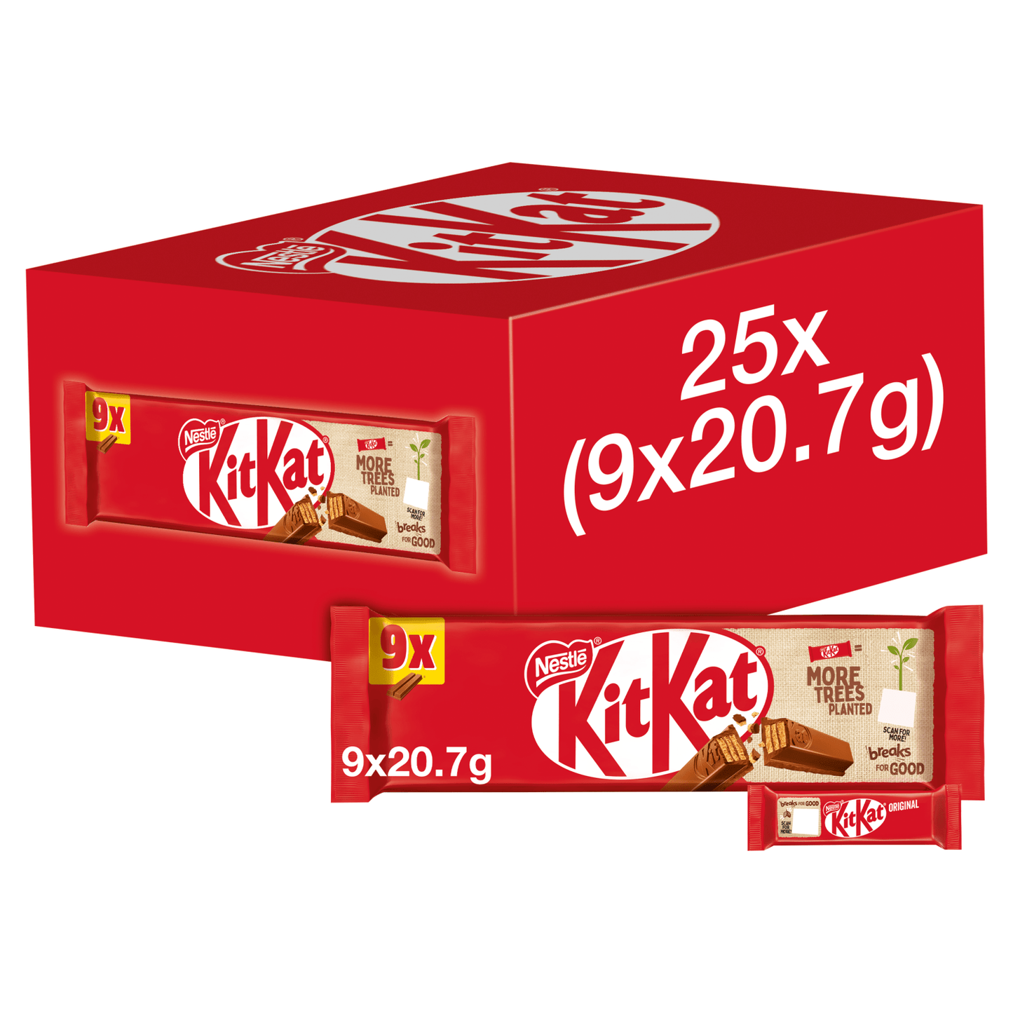 KitKat 2 Finger Original 9 x 20.7g (186.3g) - UK Food & Drink - 7613036099400