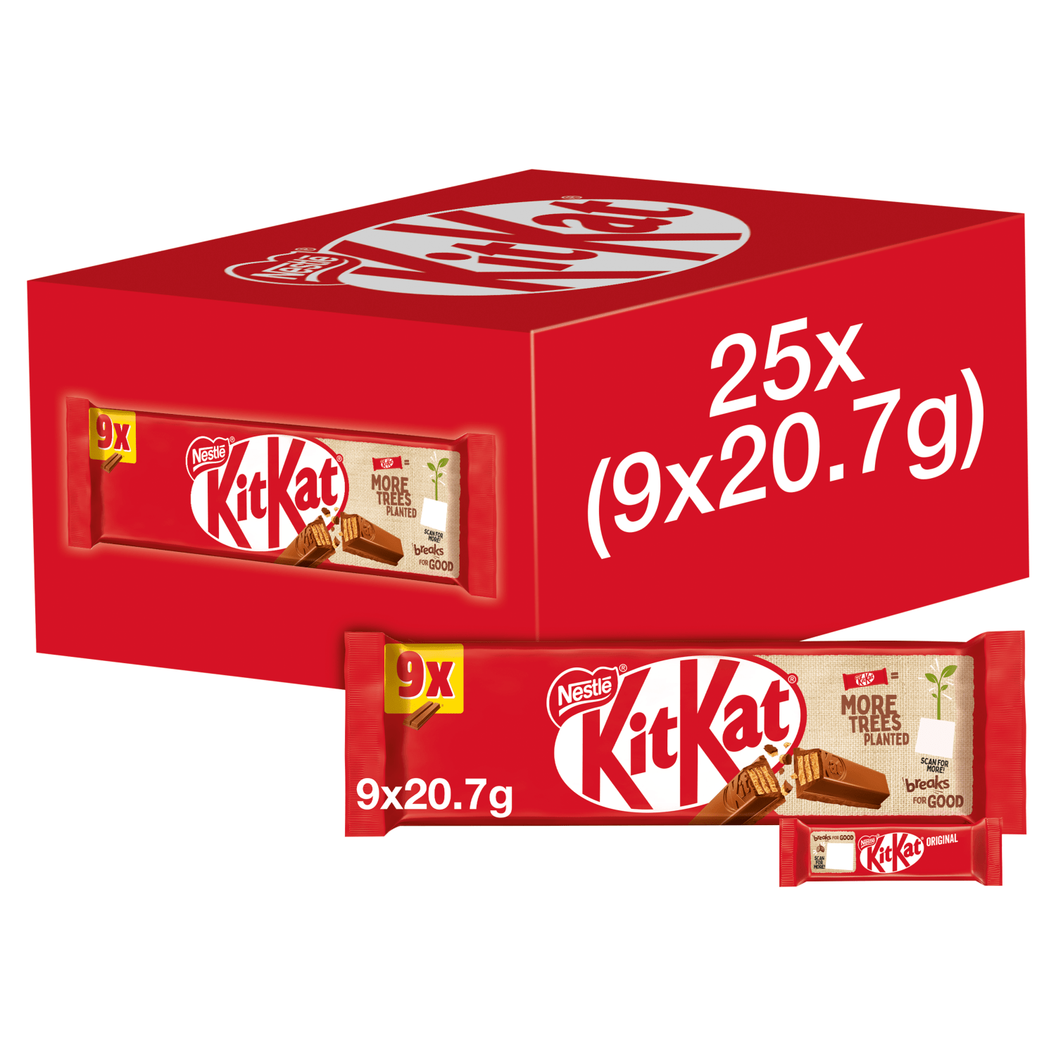 KitKat 2 Finger Original 9 x 20.7g (186.3g) - UK Food & Drink - 7613036099400