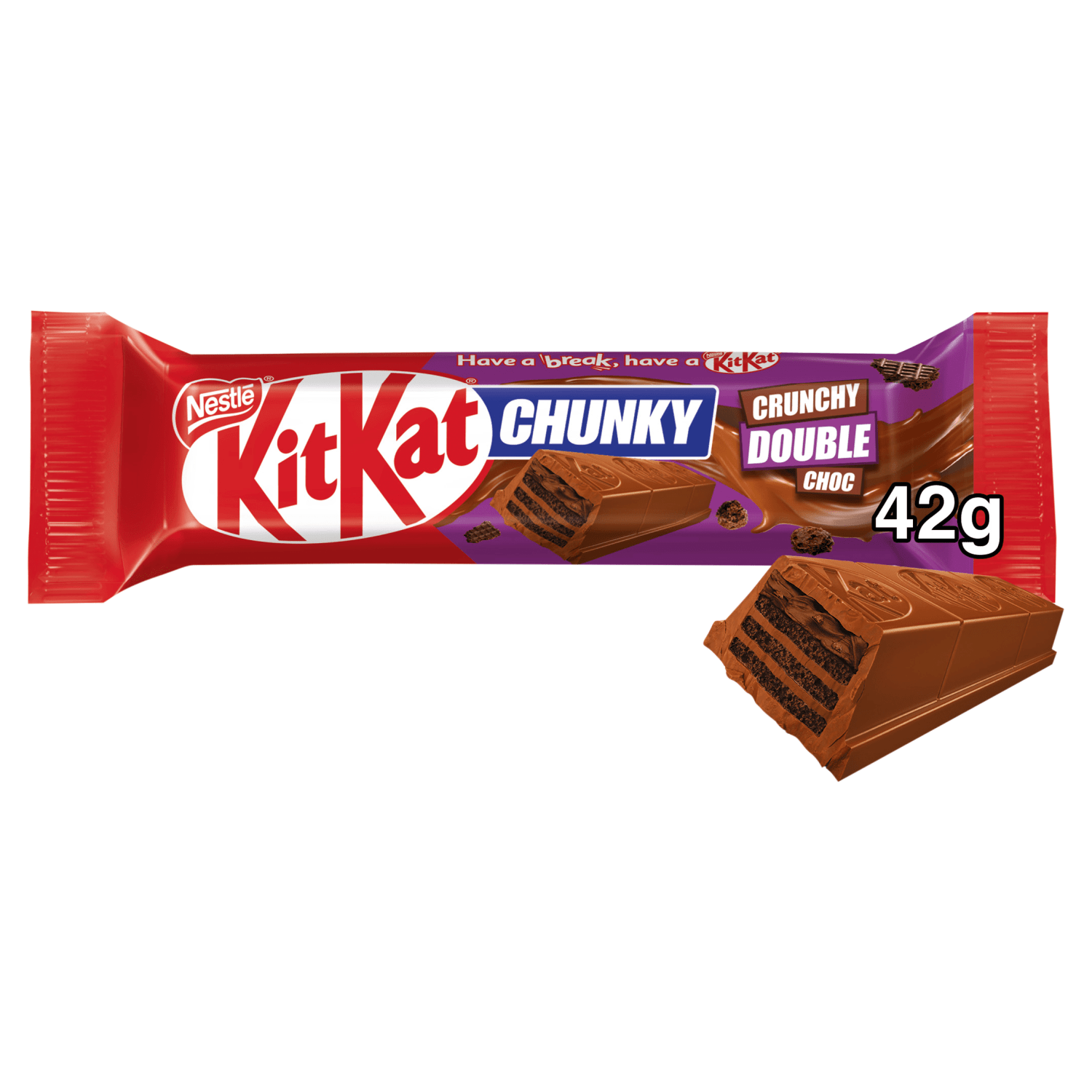 KitKat Chunky Crunchy Double Choc 42g - UK Food & Drink - 3800020492529
