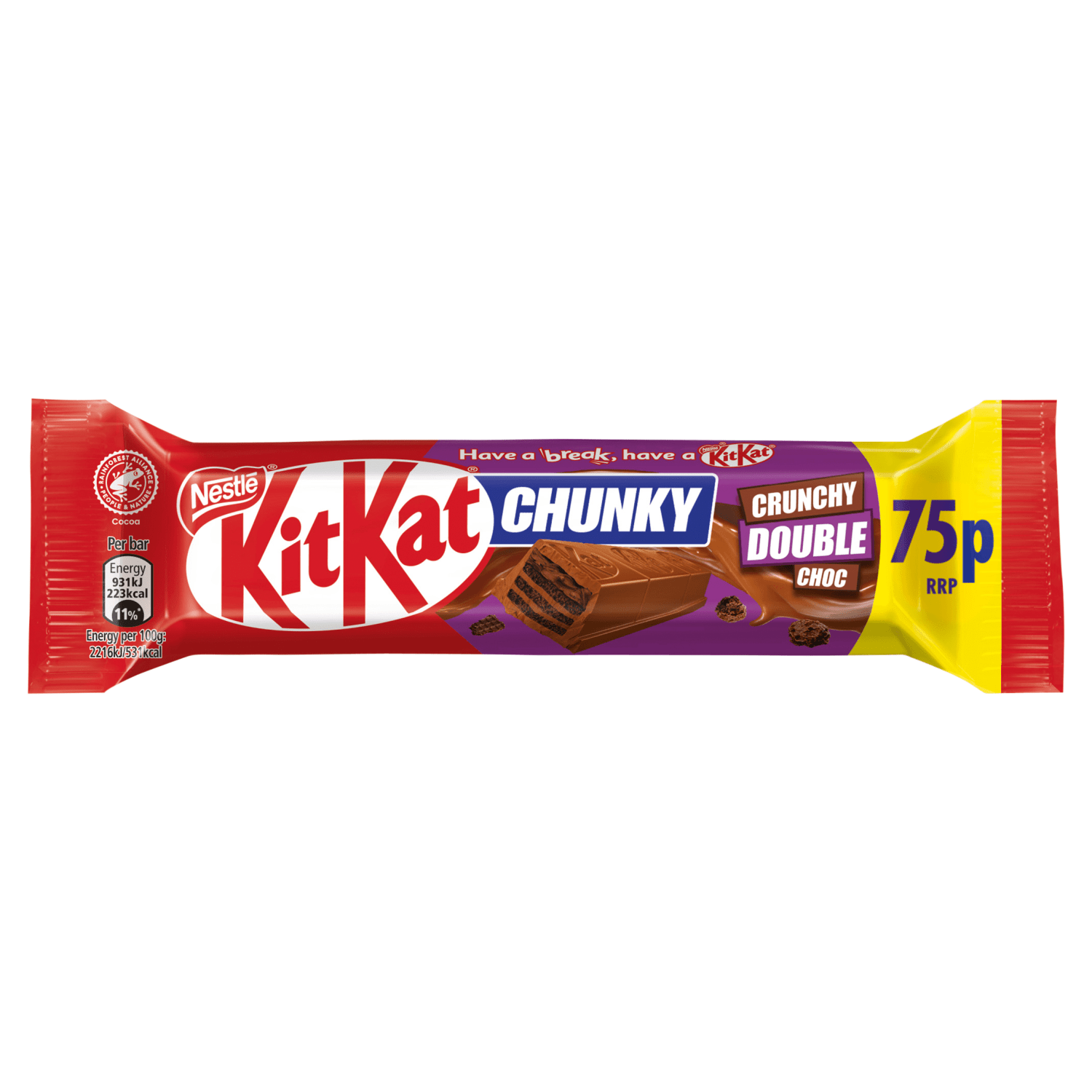 KitKat Chunky Crunchy Double Choc 42g - UK Food & Drink - 3800020492536