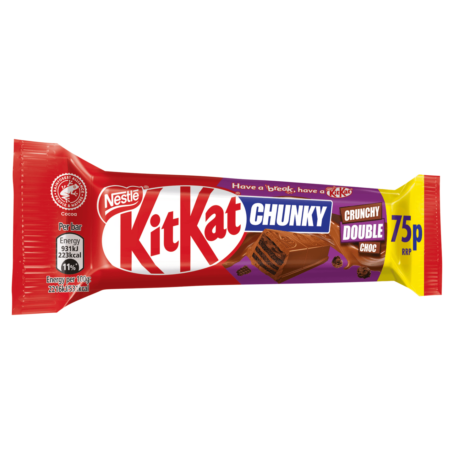KitKat Chunky Crunchy Double Choc 42g - UK Food & Drink - 3800020492536