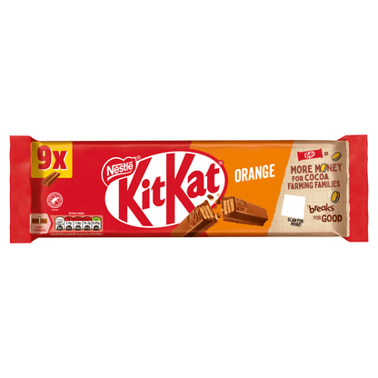 KitKat Finger Orange Chocolate Biscuit Bar 9 x 20.7g (186.3g) - UK Food & Drink - 7613036099325