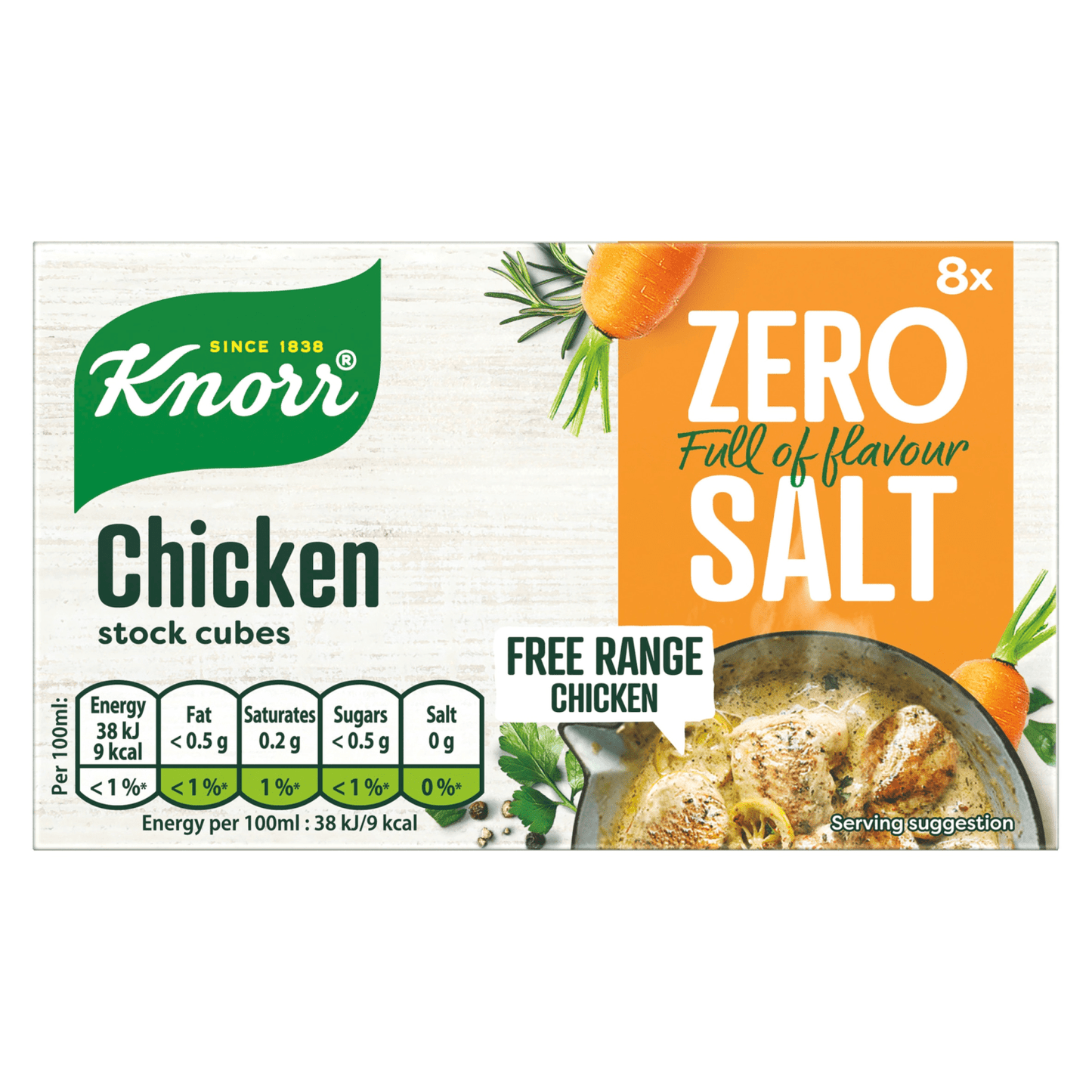Knorr 8 Chicken Stock Cubes 72g - UK Food & Drink - 8710522941058