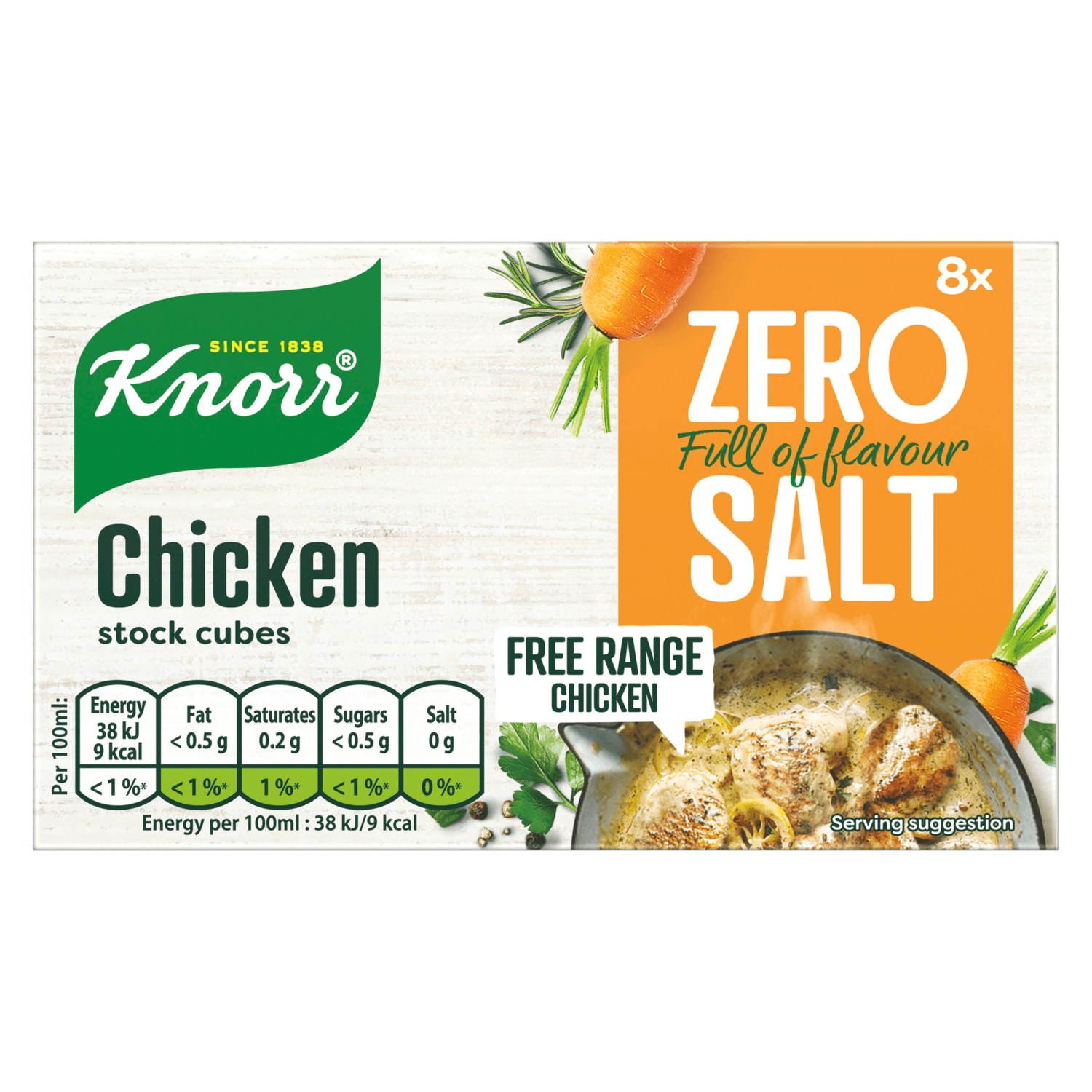 Knorr 8 Chicken Stock Cubes 72g - UK Food & Drink - 8710522941058