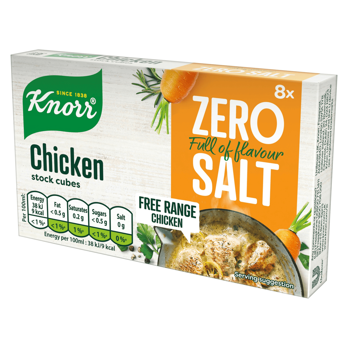 Knorr 8 Chicken Stock Cubes 72g - UK Food & Drink - 8710522941058