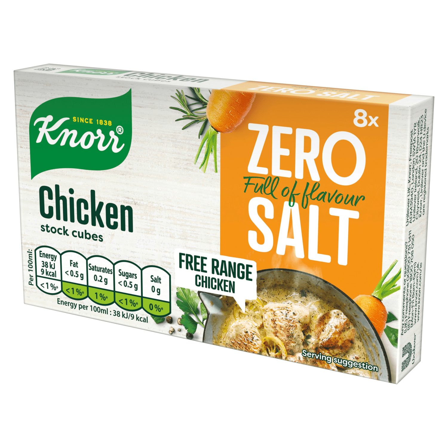 Knorr 8 Chicken Stock Cubes 72g - UK Food & Drink - 8710522941058