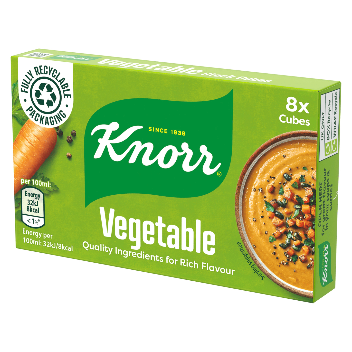 Knorr 8 Vegetable Stock Cube 80g - UK Food & Drink - 5000184161165