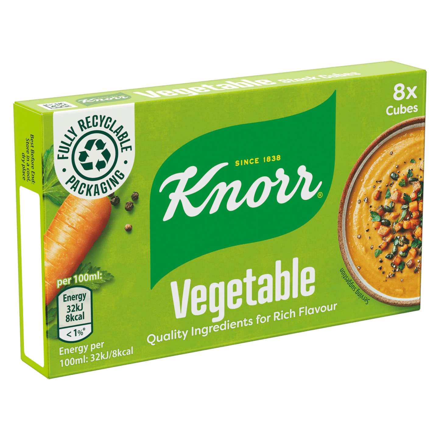 Knorr 8 Vegetable Stock Cube 80g - UK Food & Drink - 5000184161165
