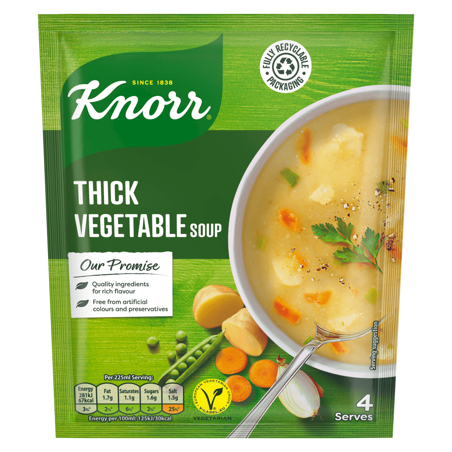 Knorr Dry Packet Soup Thick Vegetable 75 g - UK Food & Drink - 8712566247851