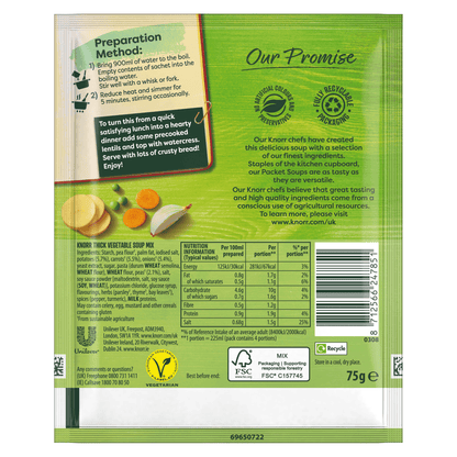Knorr Dry Packet Soup Thick Vegetable 75 g - UK Food & Drink - 8712566247851
