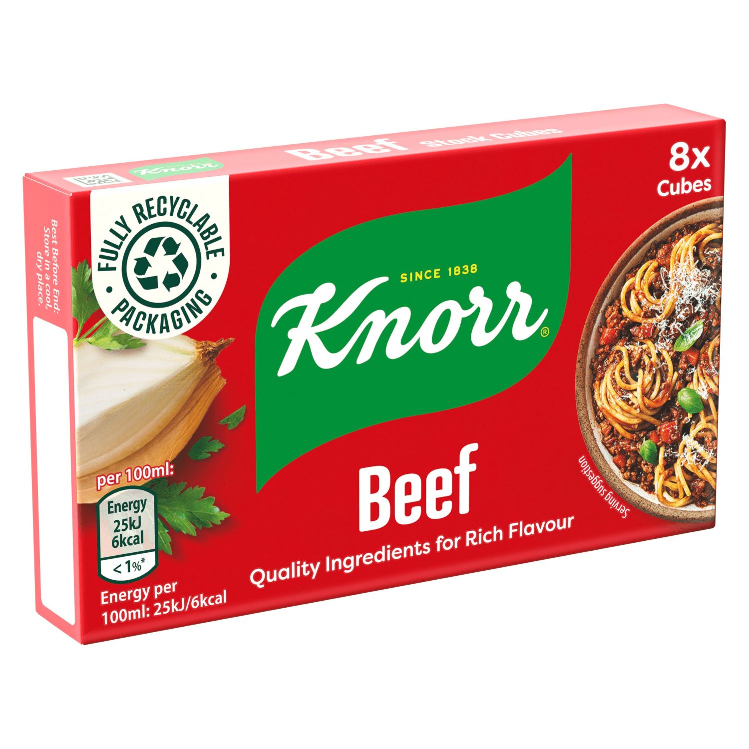Knorr The Beef Cube 8 Cubes 80g - UK Food & Drink - 5000184161066