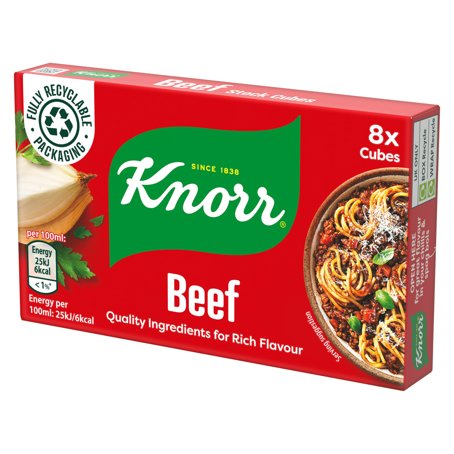 Knorr The Beef Cube 8 Cubes 80g - UK Food & Drink - 5000184161066