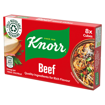 Knorr The Beef Cube 8 Cubes 80g - UK Food & Drink - 5000184161066
