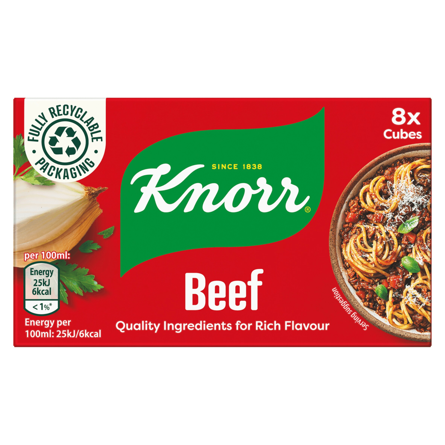 Knorr The Beef Cube 8 Cubes 80g - UK Food & Drink - 5000184161066