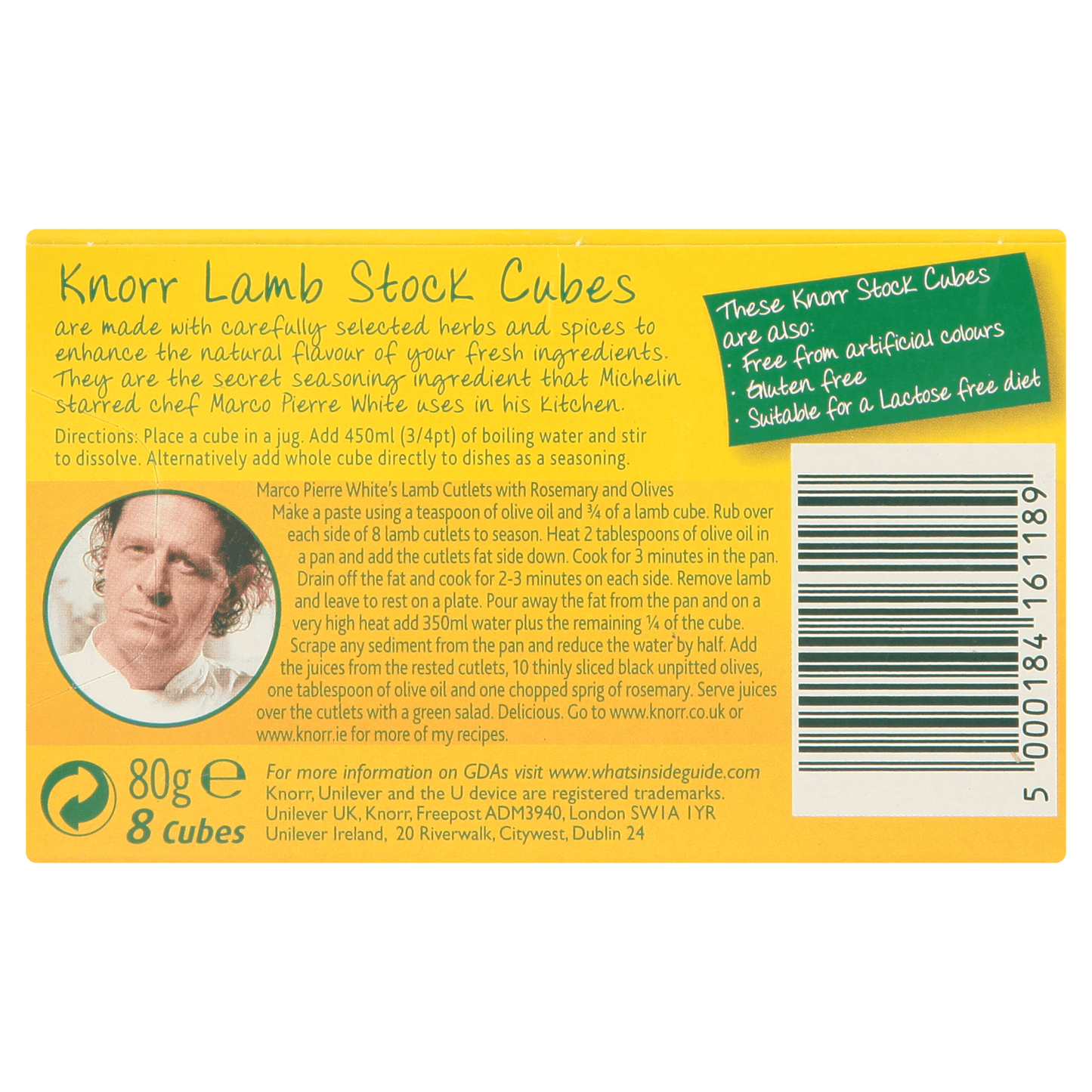 Knorr The Lamb Cube 8 Cubes 80g - UK Food & Drink - 5000184161189