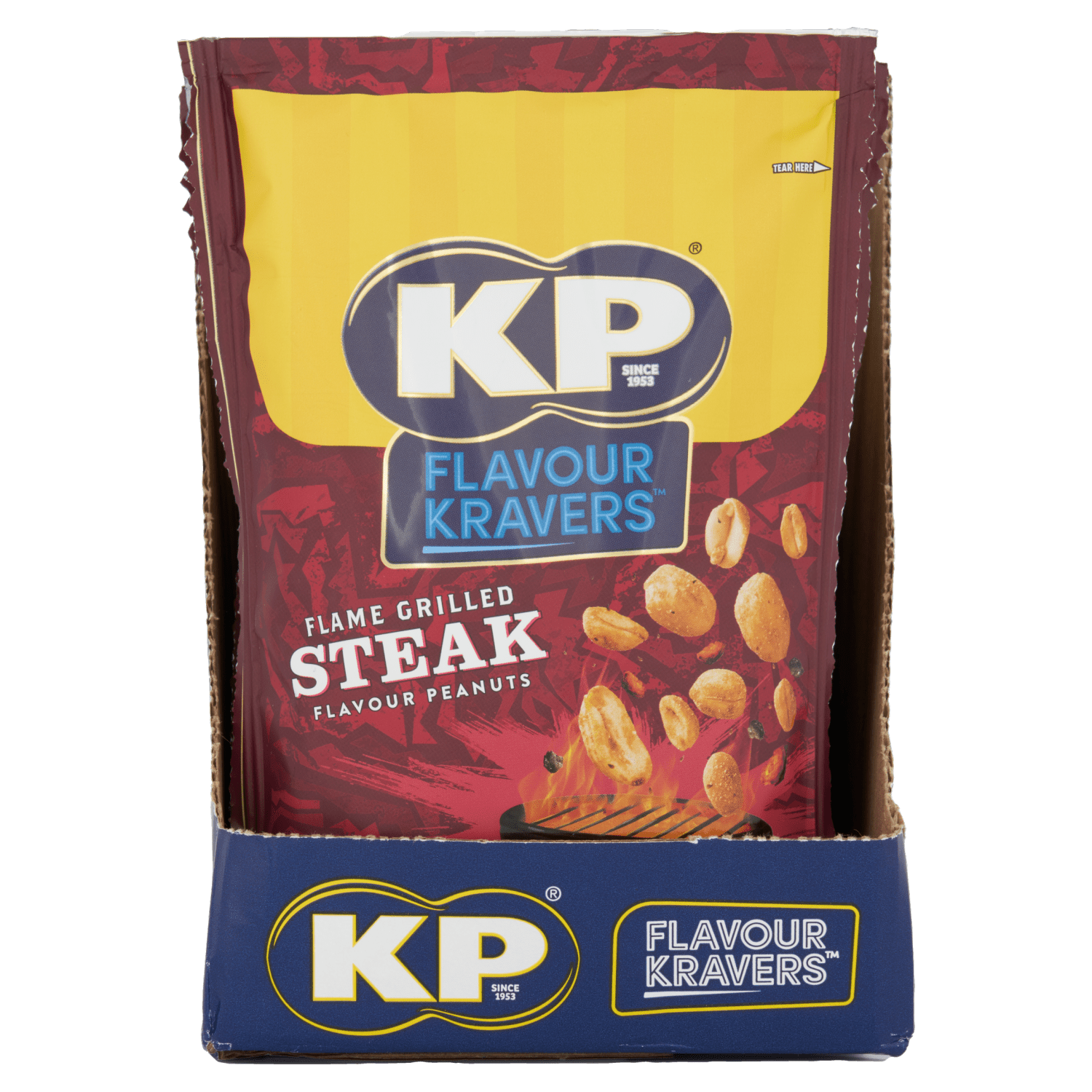 KP Flavour Kravers Flame Grilled Steak Flavour Peanuts 140g - UK Food & Drink - 5000237137802