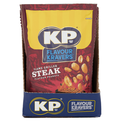 KP Flavour Kravers Flame Grilled Steak Flavour Peanuts 140g - UK Food & Drink - 5000237137802