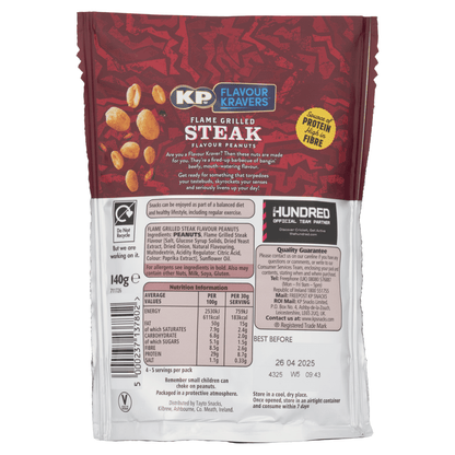 KP Flavour Kravers Flame Grilled Steak Flavour Peanuts 140g - UK Food & Drink - 5000237137802