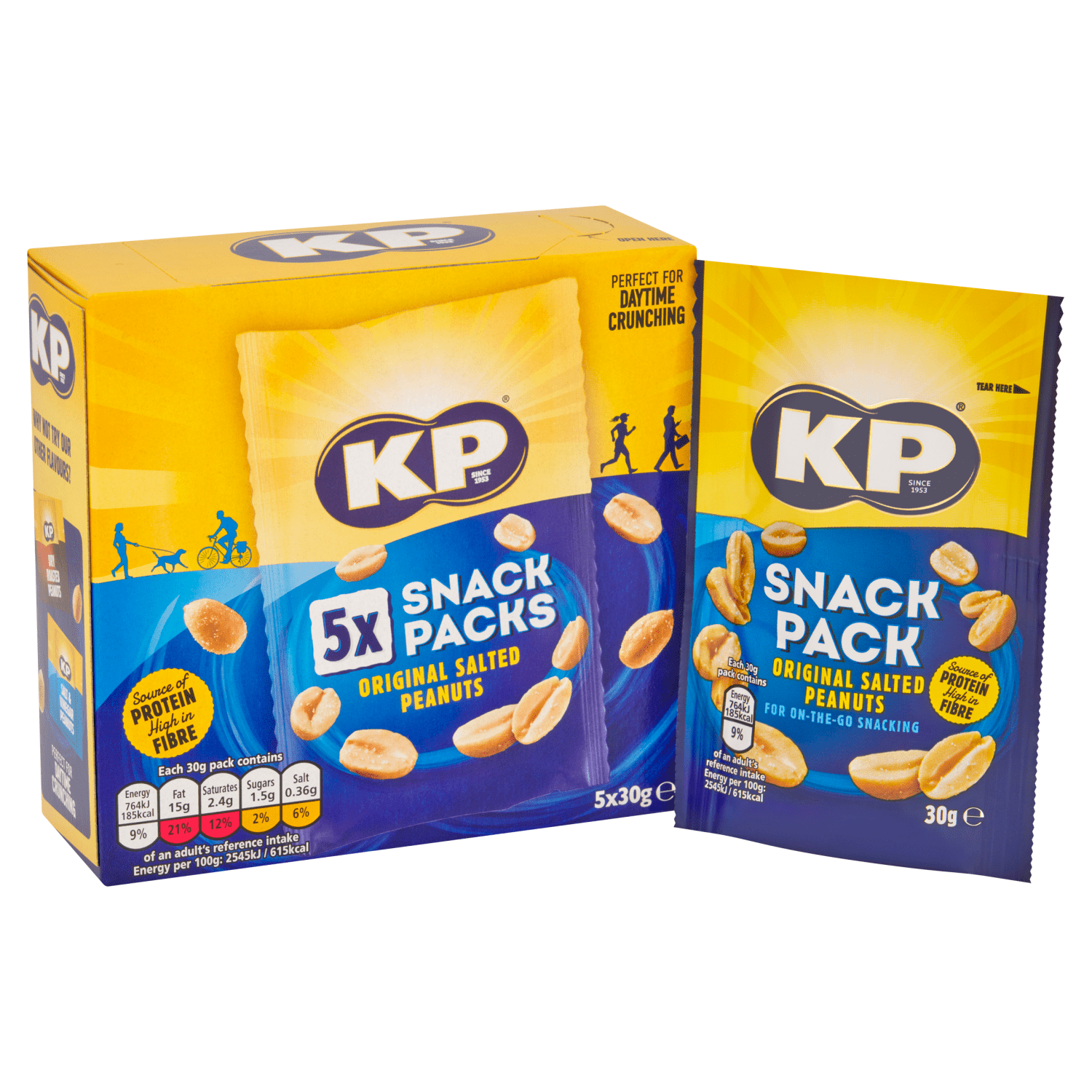 KP Original Salted Peanuts 5 x 30g - UK Food & Drink - 5000237137987