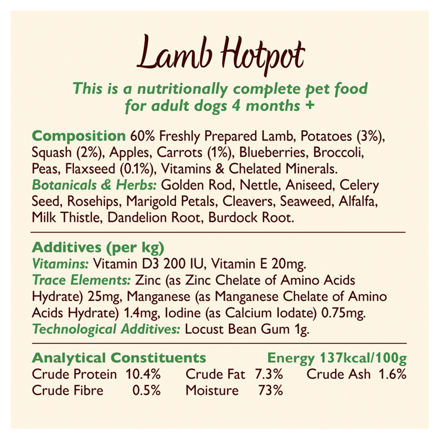 Lily's Kitchen Lamb Hotpot Adult Wet Dog Food 400g - UK Food & Drink - 5060184240017