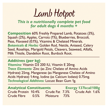 Lily's Kitchen Lamb Hotpot Adult Wet Dog Food 400g - UK Food & Drink - 5060184240017