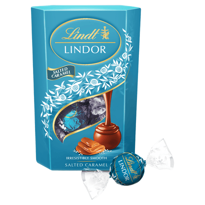 Lindt Lindor Salted Caramel Chocolate Truffles Box 200g - UK Food & Drink - 8003340098920