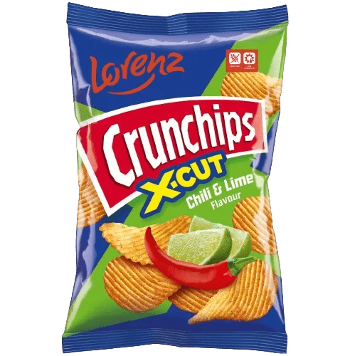 Lorenz Crunchips X - Cut Chilli & Lime - UK Food & Drink - 4018077005930