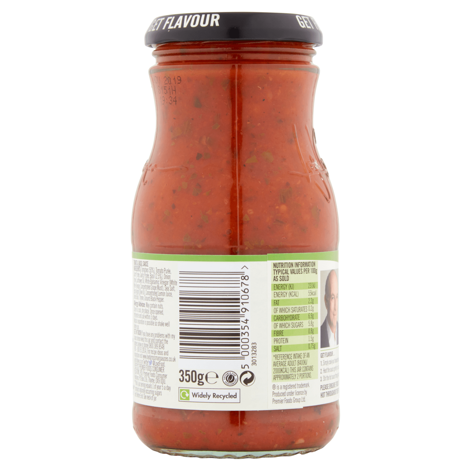 Loyd Grossman Tomato & Basil No Added Sugar 350g - UK Food & Drink - 5000354910678