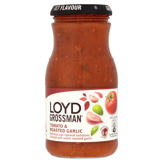 Loyd Grossman Tomato & Roasted Garlic Pasta Sauce 350g - UK Food & Drink - 5000354155024