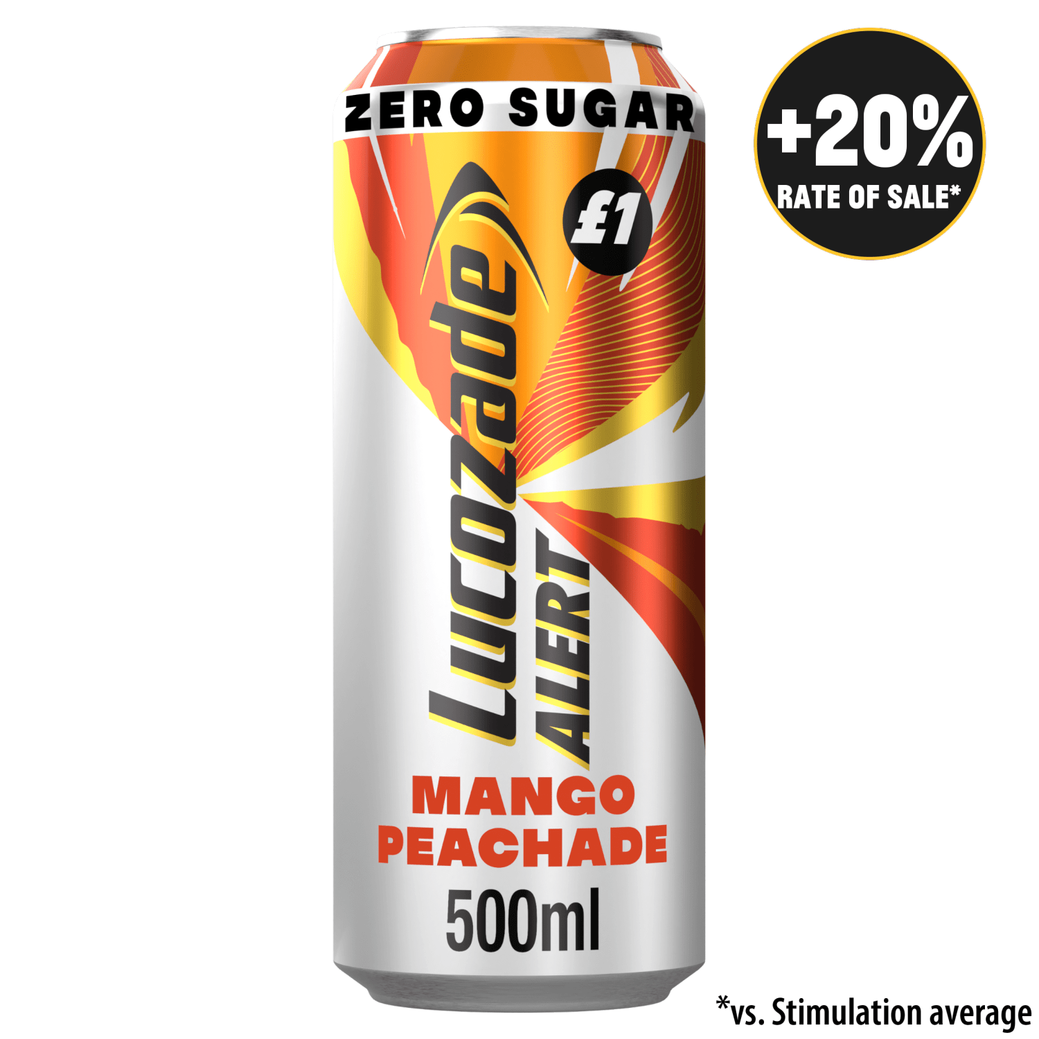Lucozade Alert Zero Mango & Peach Caffeine Energy Drink 500ml £1 PMP - UK Food & Drink - 5054267013810
