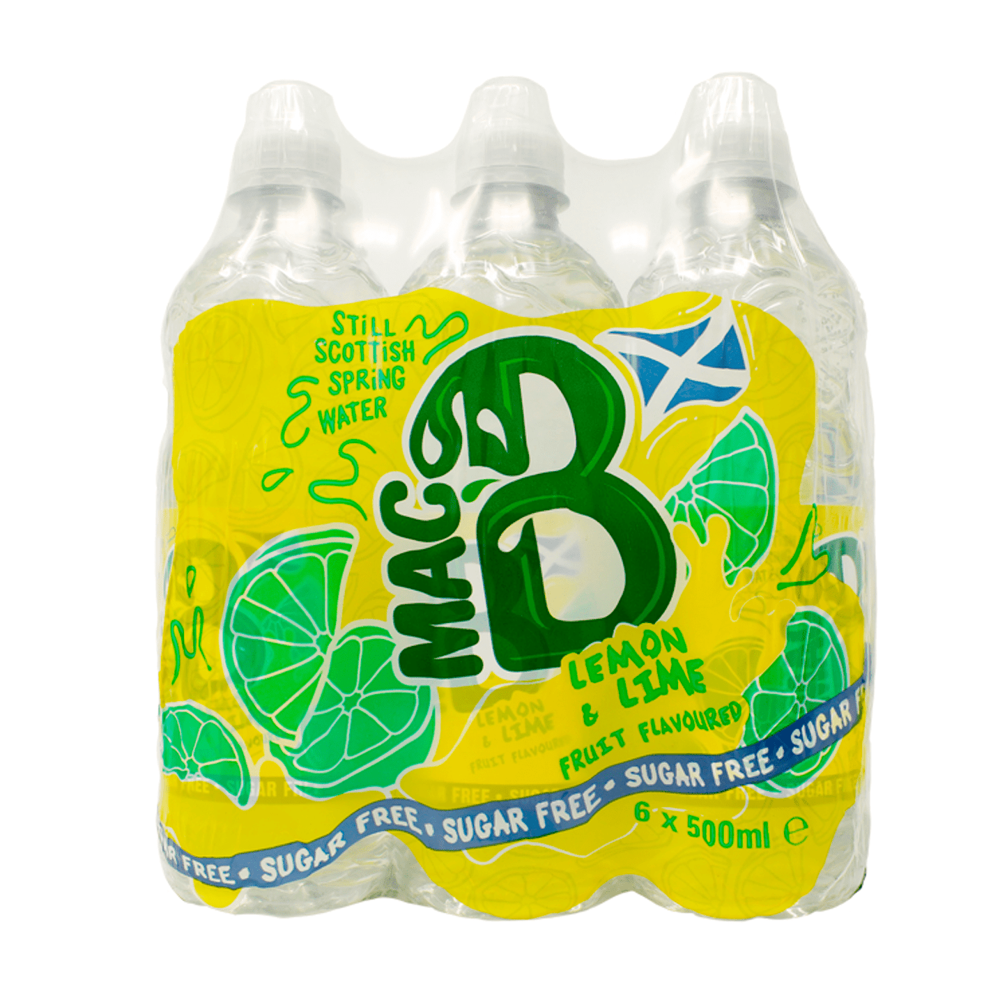 Mac B Sugar Free Lemon & Lime Fruit Flavoured Still Scottish Spring Water 6 x 500ml - UK Food & Drink - 5000177477396