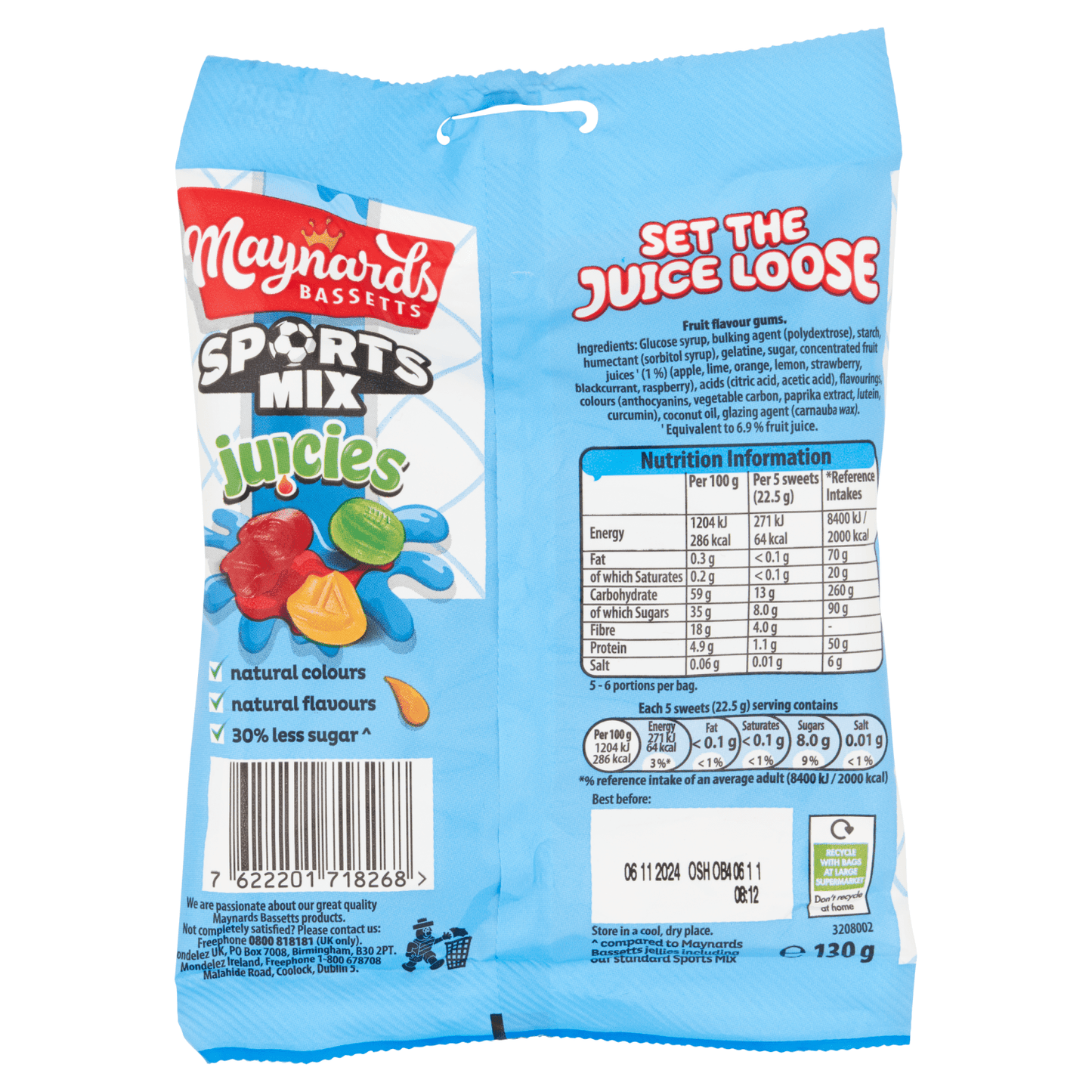 Maynards Bassetts Sports Mix Juicies 130g - UK Food & Drink - 7622201718268