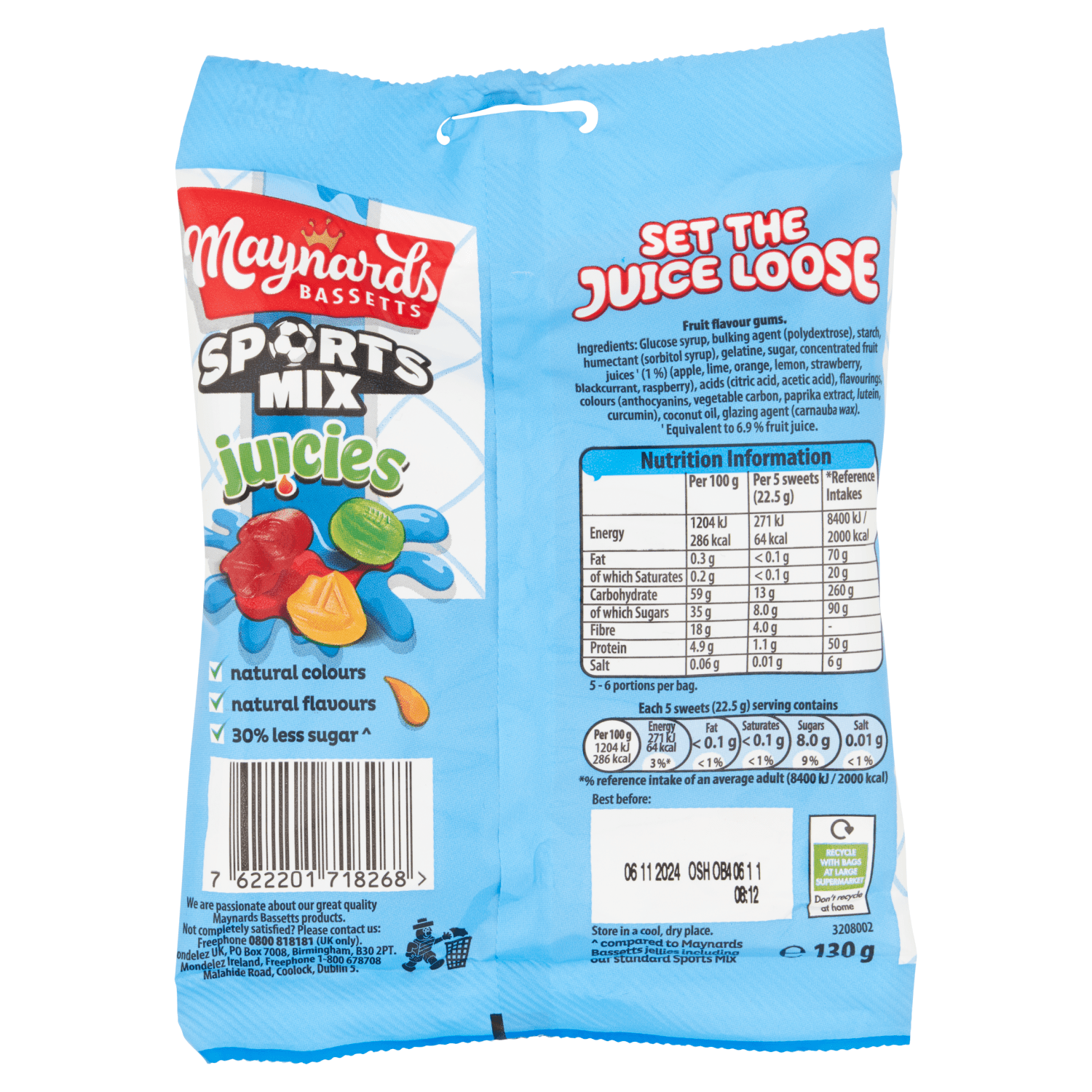Maynards Bassetts Sports Mix Juicies 130g - UK Food & Drink - 7622201718268