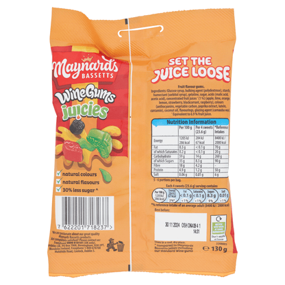Maynards Bassetts Wine Gums Juicies 130g - UK Food & Drink - 7622201718237