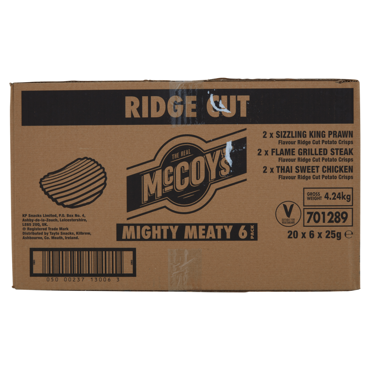 McCoy's Mighty Meaty Ridge Cut 6 x 25g - UK Food & Drink - 5000237130070