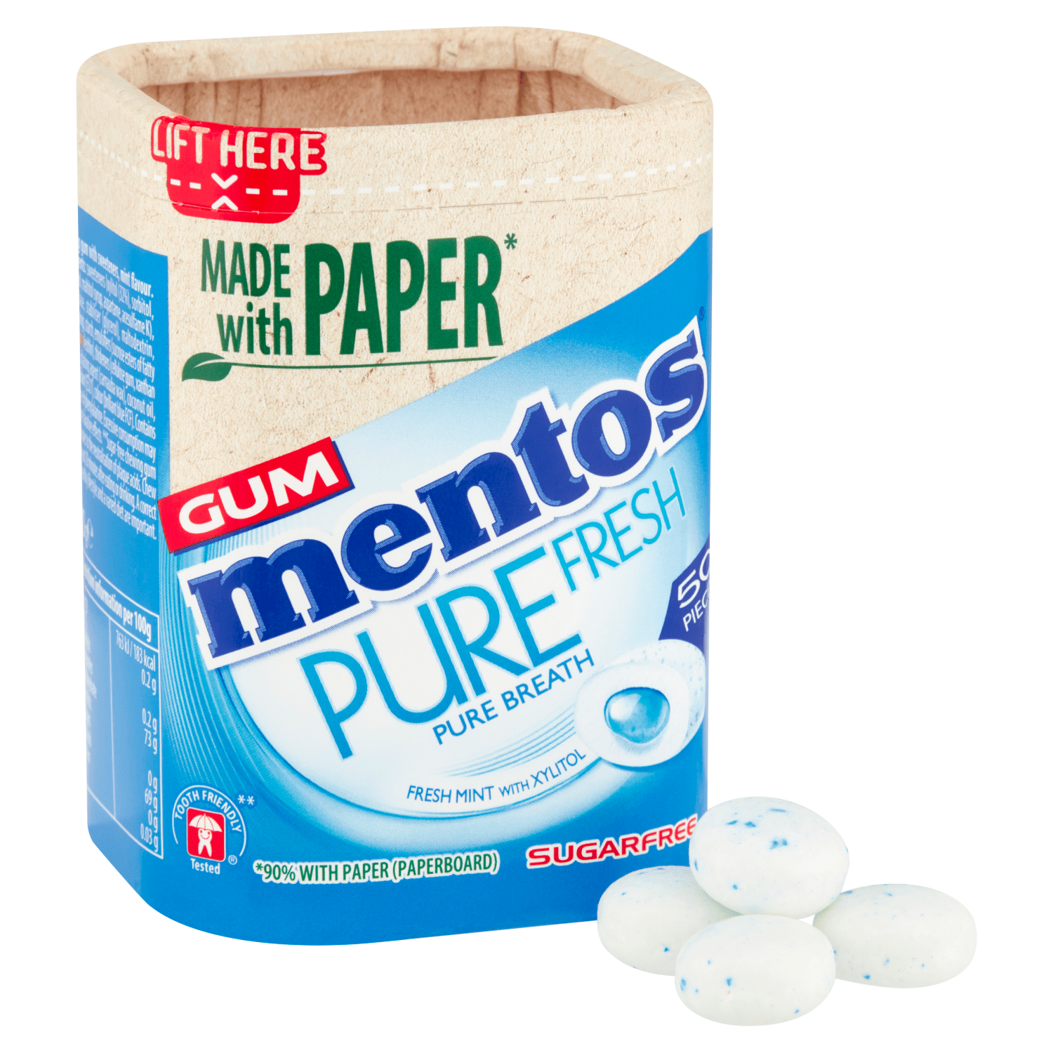 Mentos Gum Pure Fresh Fresh Mint 50 Pieces 100g - UK Food & Drink - 80815310