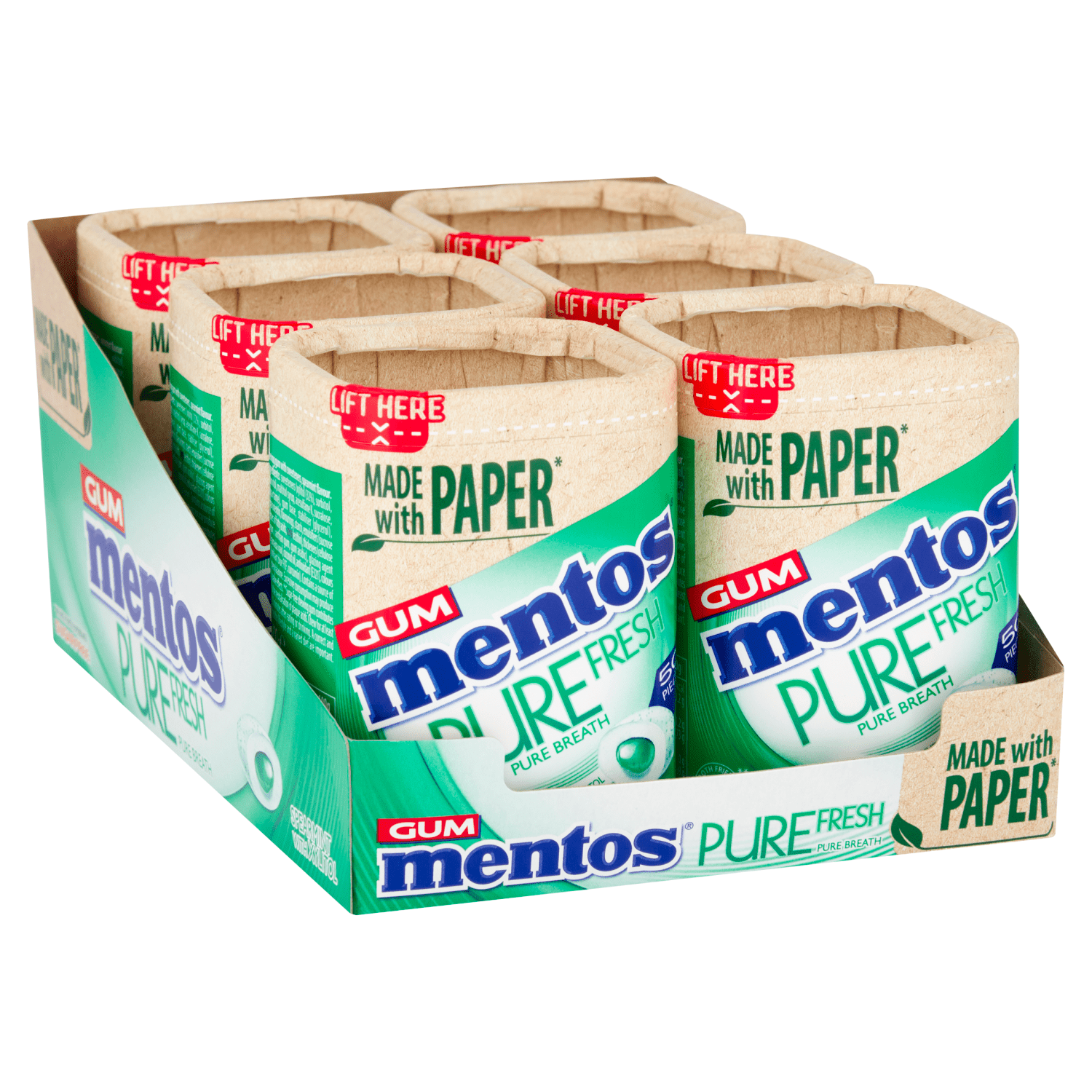 Mentos Gum Pure Fresh Spearmint 50 Pieces 100g - UK Food & Drink - 80957584