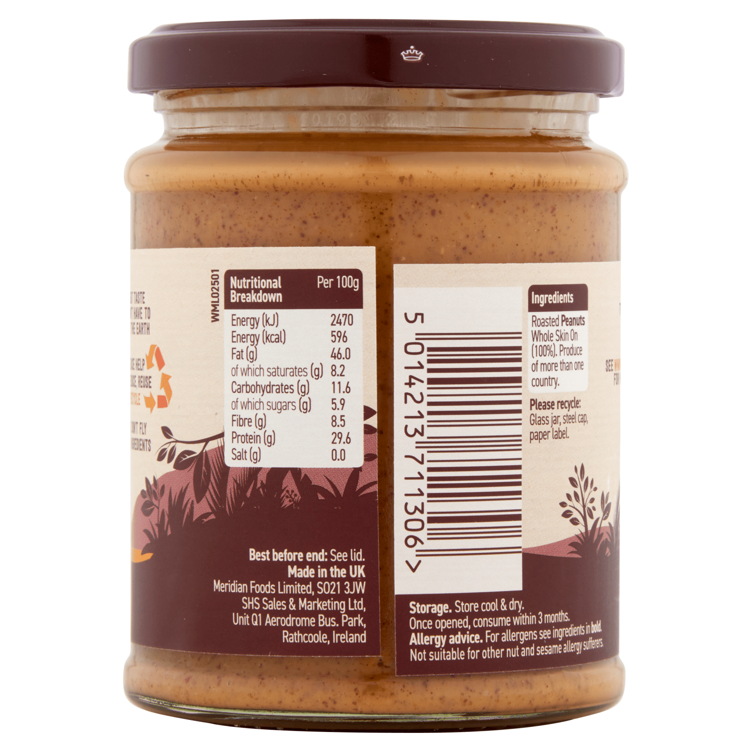Meridian Smooth Peanut Butter 280g - UK Food & Drink - 5014213711306