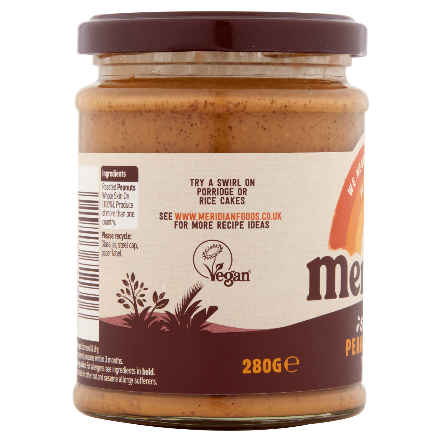 Meridian Smooth Peanut Butter 280g - UK Food & Drink - 5014213711306