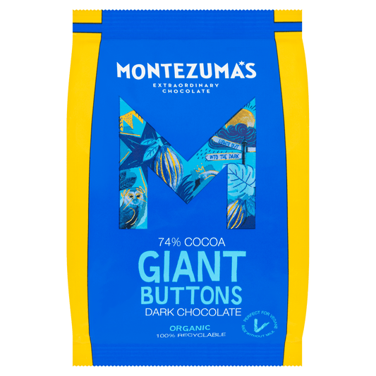 Montezuma's Organic 74% Cocoa Giant Buttons Dark Chocolate 180g - UK Food & Drink - 5060719920681