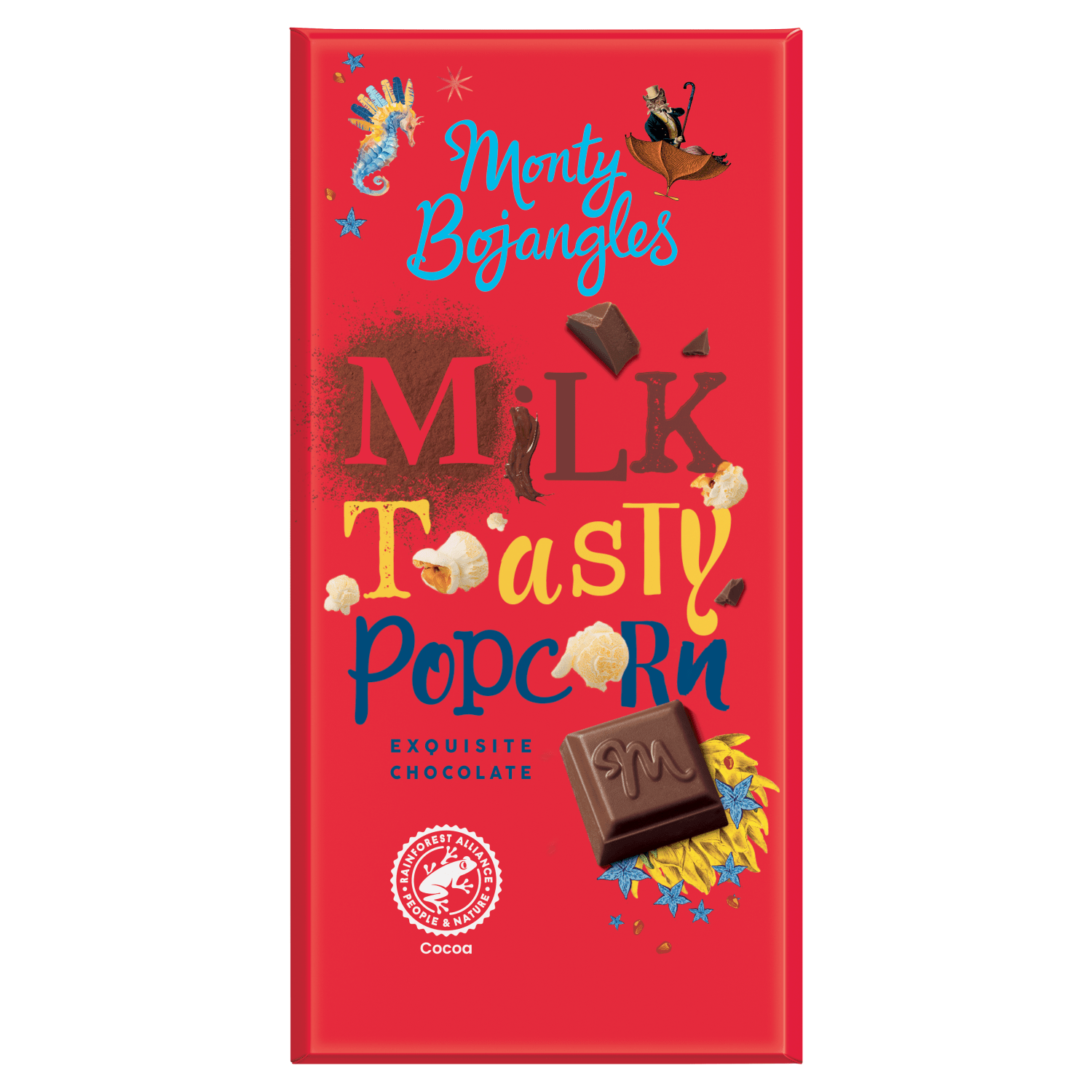 Monty Bojangles Milk Toasty Popcorn Exquisite Chocolate 150g - UK Food & Drink - 5060980960669