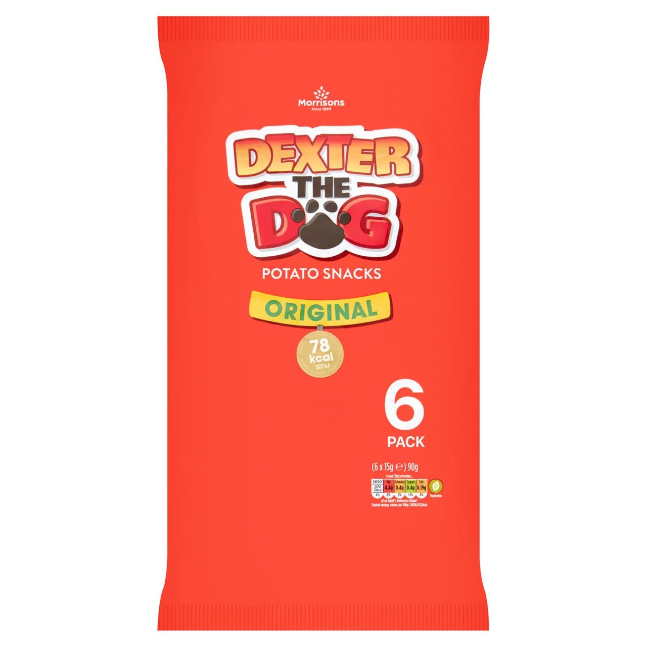 Morrisons Dexter Dog Salted Snacks 6 X 15g - UK Food & Drink - 5010525003177