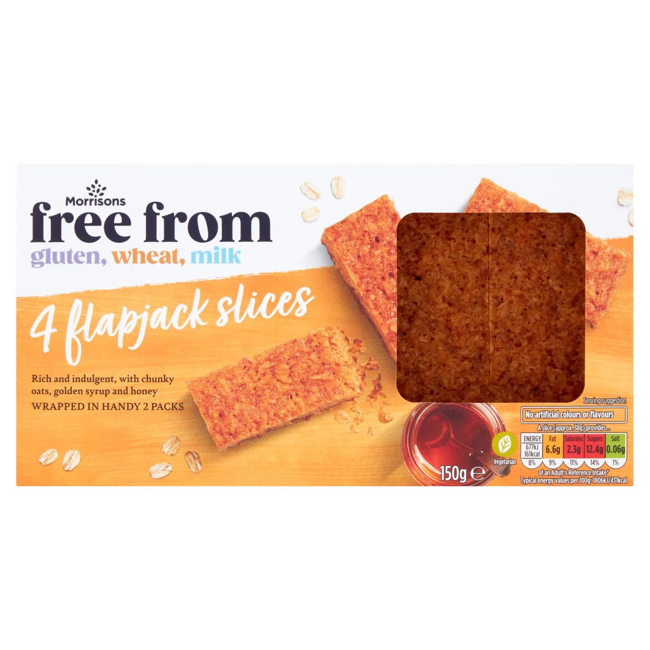 Morrisons Free From Flapjack 134g - UK Food & Drink - 5010251783015
