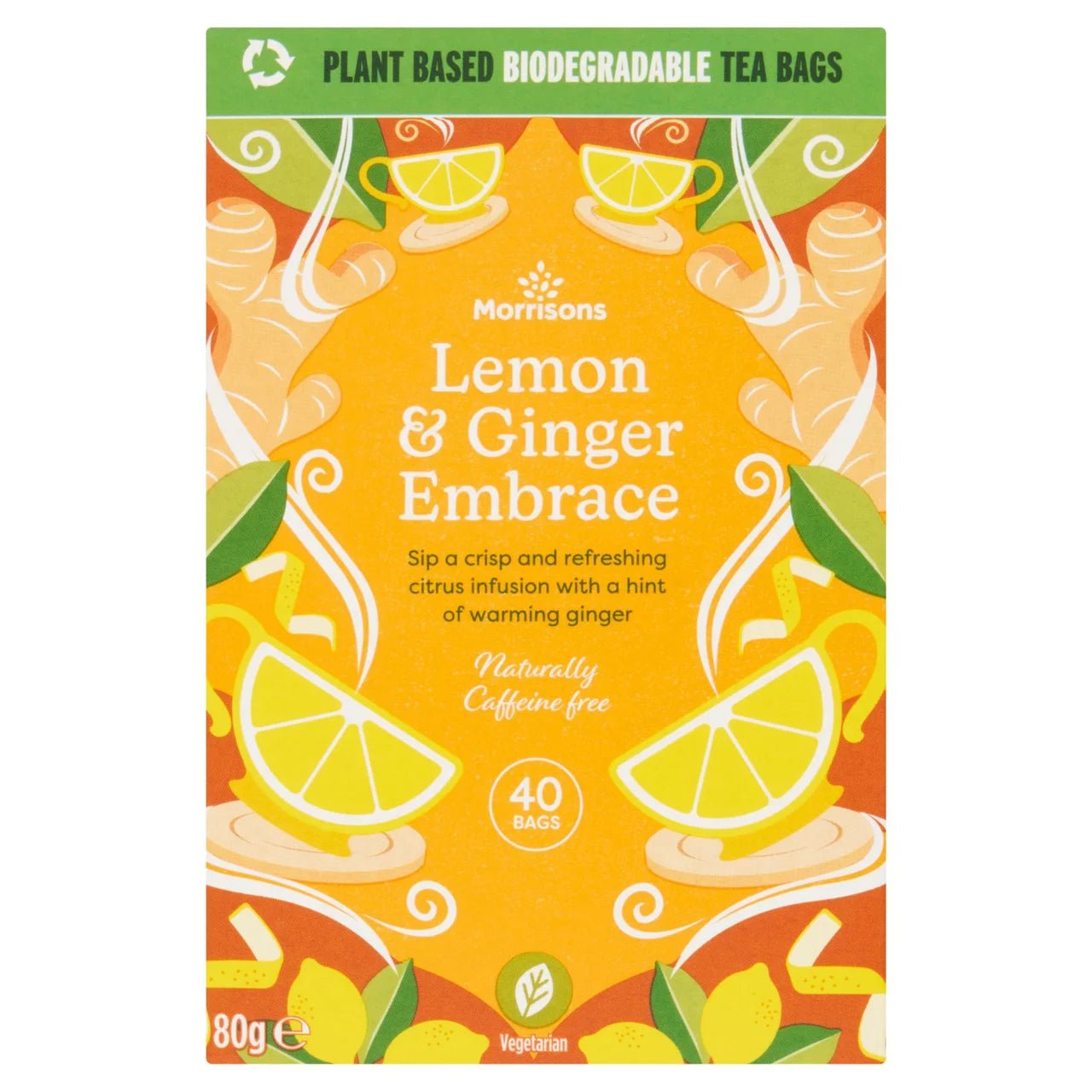 Morrisons Ginger & Lemon Zinger 40s 80g - UK Food & Drink - 5010251604808