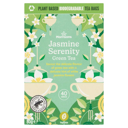 Morrisons Jasmine Serenity Green Tea 40 Bags 80g - UK Food & Drink - 5010251604792
