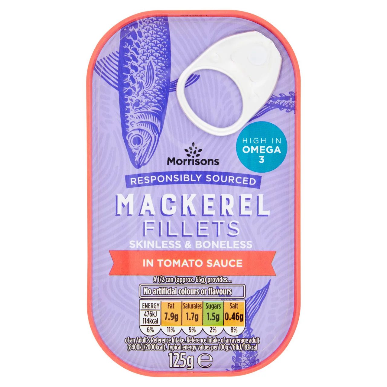 Morrisons Mackerel Fillets in Tomato Sauce 125g - UK Food & Drink - 5010251526292